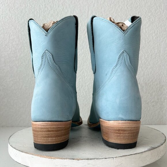 Lane EMMA JANE Womens Cowboy Bootie 8 Western Blue Cowgirl Short Boots Snip Toe - Picture 3 of 9